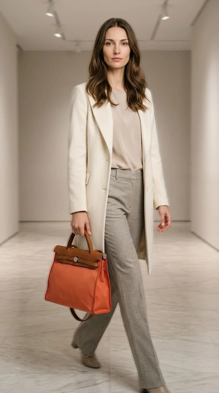 Hermès Herbag Zip 31 Kanvas Kırmızı Kol Çantası görsel 4