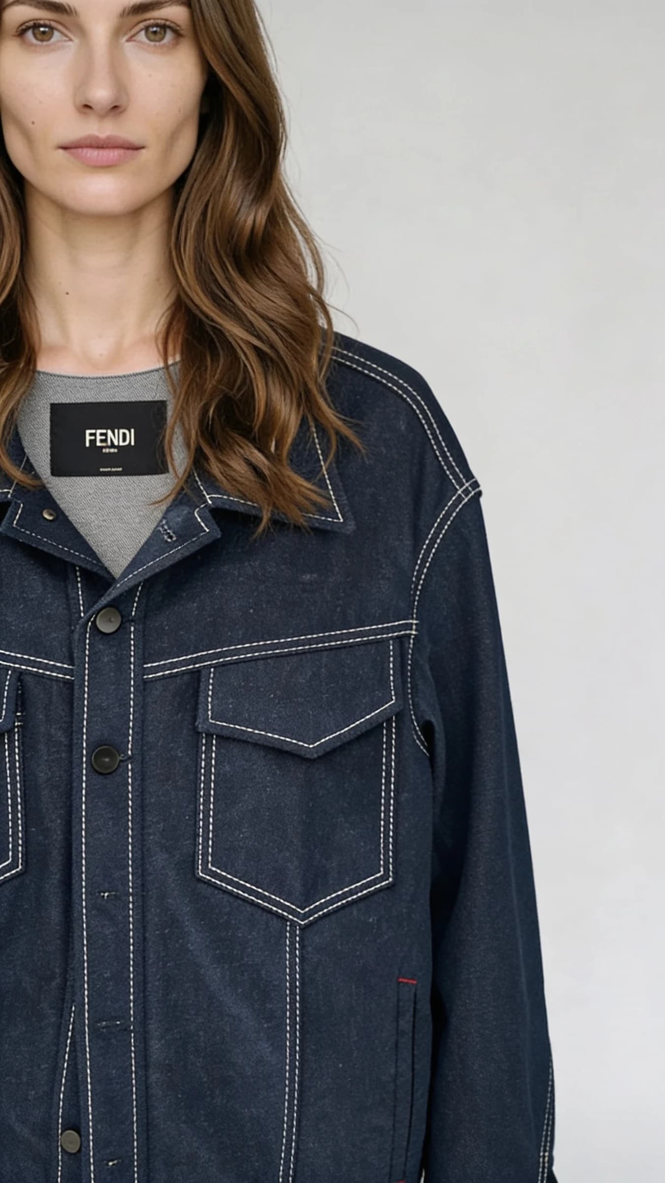 Fendi FF Şeritli Denim Ceket (gpt-seedream) görsel 5