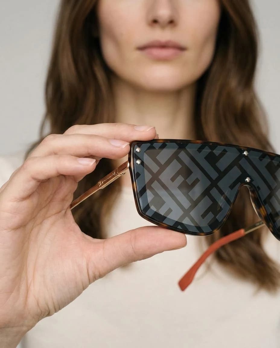 Fendi FF Logolu Shield Güneş Gözlüğü görsel 5